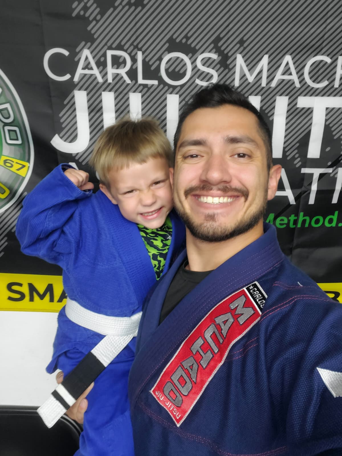 Coach Elias with a young student